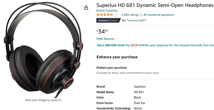 Superlux HD 681 Dynamic Semi-Open Headphones