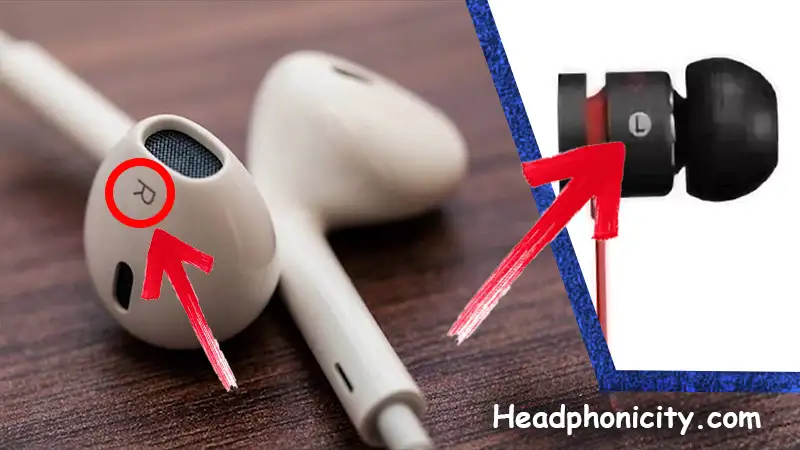 The Mark 'Left' & 'Right' to Wear earbuds correctly