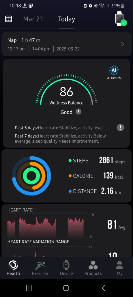 TOZO Health health report