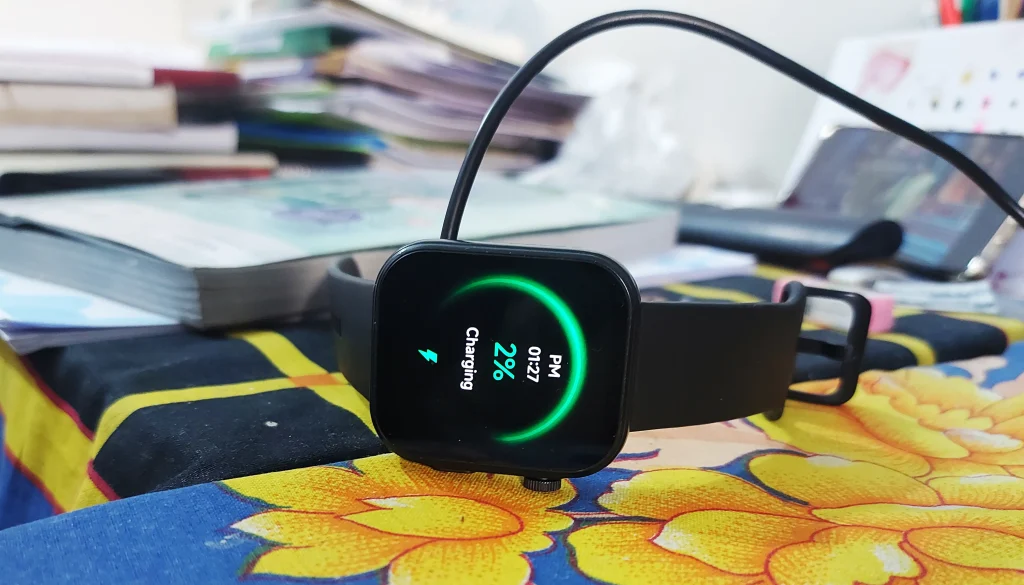 TOZO S6 smartwatch charging from laptop
