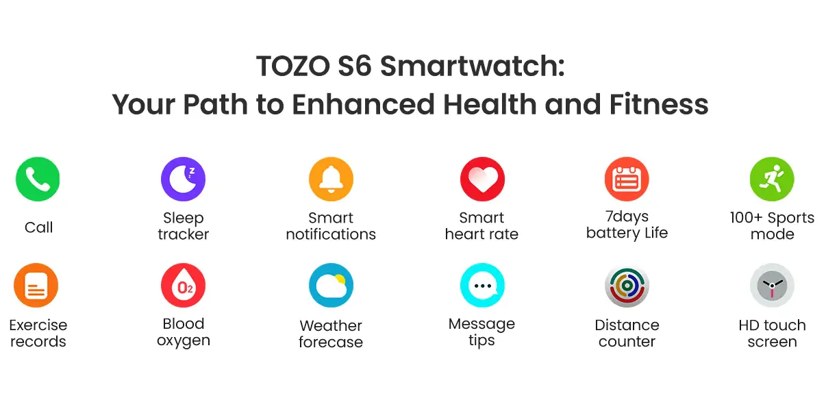 TOZO s6 smartwatch tools and Features 